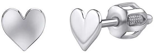 Sidabrinis earrings Lia heart stones with screw SILVEGOB70270BDS