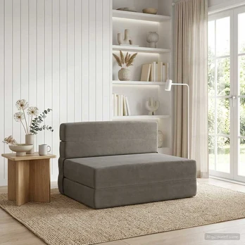 Sulankstomas Sofas-Lova Šviesiai pilka 190 x 100 x 15 cm