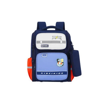 Lean School Backpack With Dinosaur Chest Strap Navy Mėlyna 22L