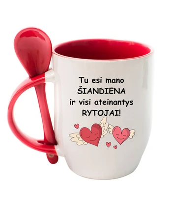 Puodelis su šaukšteliu „Tu esi mano“