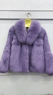 Moteriškas žieminis paltas, violėtinis, XL