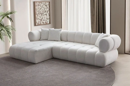 Kampinė sofa Petra Left, balta