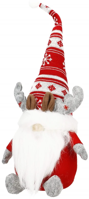 Dekoracija, "Nykštukas" Springos Gnome CA1009, 50 cm, balta/raudona/pilka
