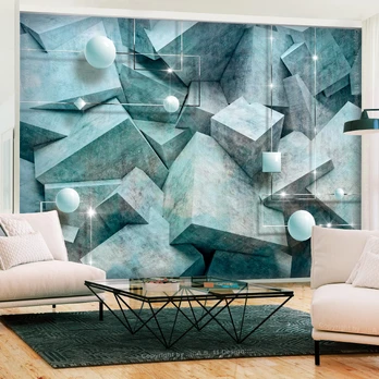 Artgeist Fototapetas - Concrete Cubes (Green)