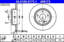 ATE 24.0109-0173.1 Brake Disc kaina