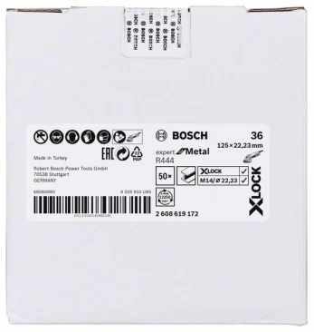 Šlifavimo lapeliai BOSCH X-LOCK R444, D 125 mm, K36