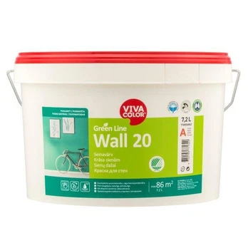 Sienų dažai Vivacolor Green Line Wall 20, balta, 7.2 l