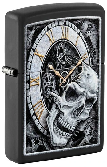 Žiebtuvėlis Zippo 29854 Skull Clock Design