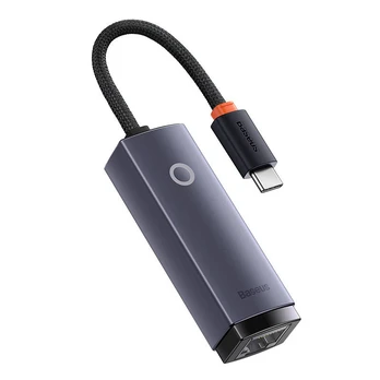 Baseus Lite Series USB Type C adapter - RJ45 LAN socket 1000Mbps black (WKQX000313)