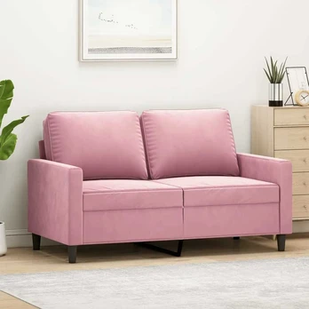Dvivietė sofa, rožinės spalvos, 120cm, aksomas
