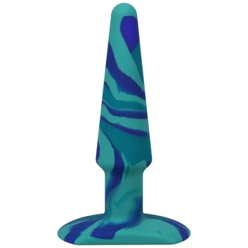 Doc Johnson A-Play Groovy Silicone Plug Ocean 12 cm - Multicolor, Tapered Base