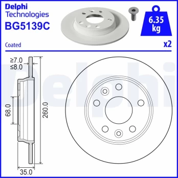 Stabdžių diskas DELPHI BG5139C