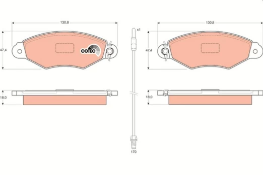 TRW GDB1402 Brake pad set