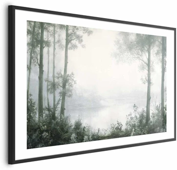 Artgeist Plakatas - Forest and Pond in Patinated Žalias