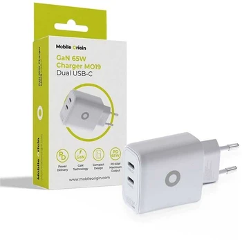 Mobile Origin GaN 65W įkroviklis MO19 - dvigubas USB-C