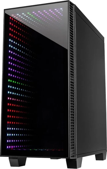 Važiuoklė INTER-TECH X-608 INFINITY MICRO, microATX, RGB, priekinis ir šoninis grūdintas stiklas, be maitinimo šaltinio