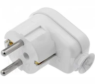 Kištukas Schuko, su įžeminimu, kabelinis baltas kampu 230V 16A