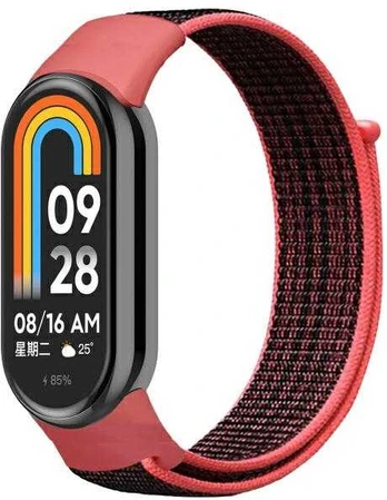 Beline dirželis Mi Band 9/8 NylonLoop raudona-juoda/red-juodas
