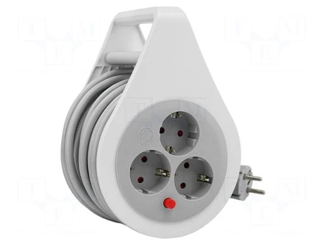 Mains | 3x1.5mm2 | Schuko | Sockets: 3 | PVC | white | 10m | 13.9A