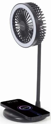 MOBILE CHARGER WRL FAN&LAMP/TA-WPC10-LEDFAN-01 GEMBIRD