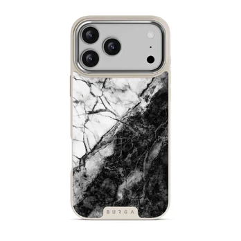 Fatal Contradiction - Black & White Marble iPhone 17 Pro Max Case, Elite Light (MagSafe) / Silver