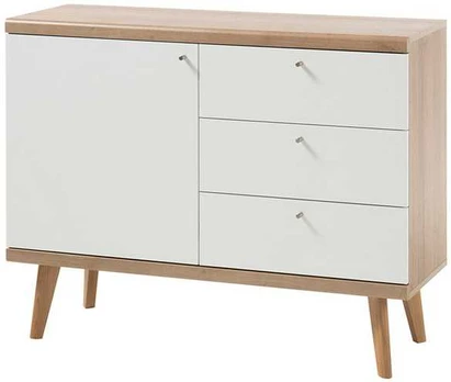Komoda Imv Lena, 107x40xH83 cm, balta/ąžuolas