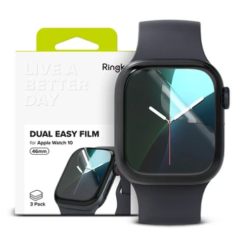 „Ringke Dual Easy“ apsauginė plėvelė „Apple Watch 10“ 46 mm (3 vnt.)