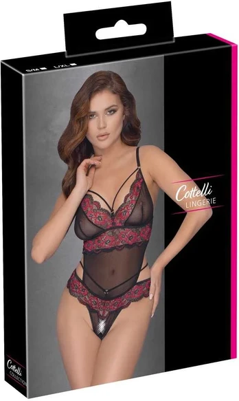 Cottelli lingerie Crotchless Body S/M glaustinukė