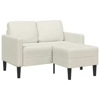 2-vietė sofa su Chaise L formos kremu 125 cm aksomas