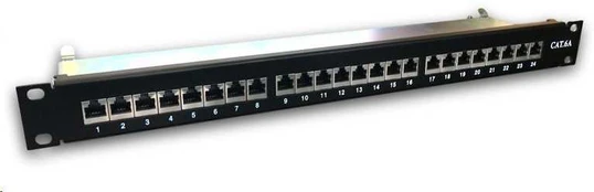 DATACOM Patch panel 19" STP 24 port CAT6A LSA 1U BK (3x8p) / VL