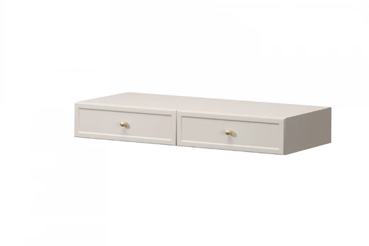 Wall Mounted Dressing Table Lorini - Cashmere / Gold Handles