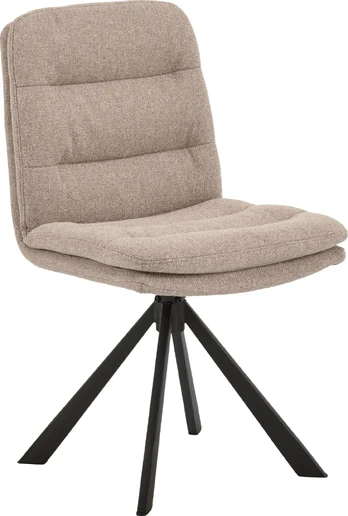 Dean dining chair, Seat beige Alea 60, Base steel matt black, 2-Pack