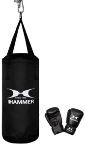 Bokso maišas Hammer FIT Boxing Set Junior, juoda kaina