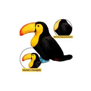 Lean Toys Plush Toy Plushie Toucan Juodas 25cm