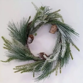 Dekoratyvinis vainikas ant stalo durų Kankorėžiai 18cm