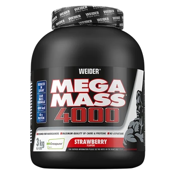 WEIDER Mega Mass 4000 - 3000g Braškės