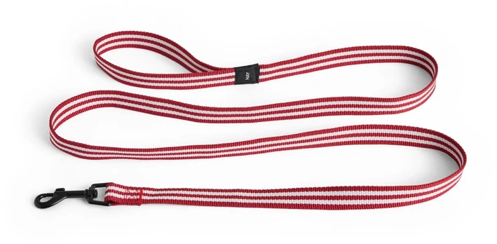 HAY - Dogs Leash Flat - S/M - Red and white stripe