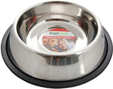 LUPI PETS dubenėlis metalinis su guma 2.7L