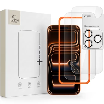 Grūdintas stiklas TECH-PROTECT EASY SET+ 3-PACK IPHONE 18 PRO MAX CLEAR