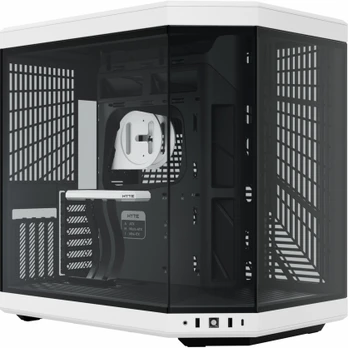 Hyte Y70 (juodas/baltas, Tempered Glass)