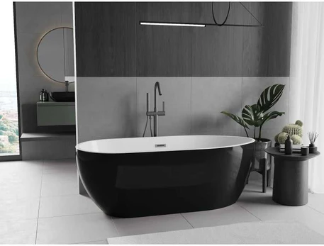 Vonia Mexen Eos, 150 x 75 cm, Baltas/Juodas + Brushed gun pilka persipylimas