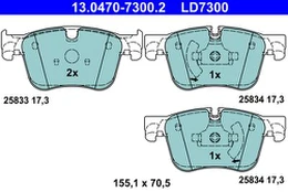 ATE 13.0470-7300.2 Brake pad set