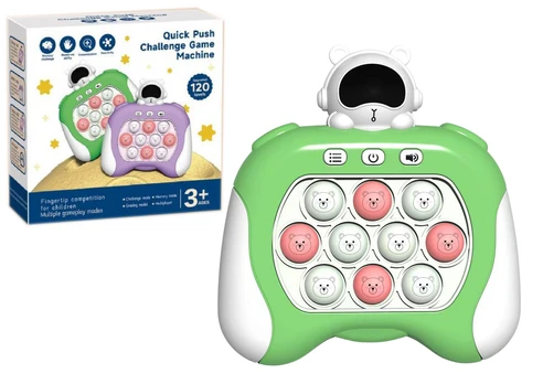 Lean Toys Space Pop It Sensory Game Baterija Powered Lights Sounds Žalias