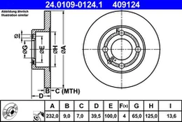 ATE 24.0109-0124.1 Brake Disc kaina