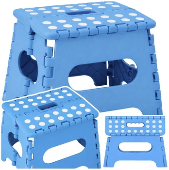 Lean Folding Stool Footrest Step Anti-slip Mėlyna 24x19 cm