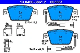 ATE 13.0460-3861.2 Brake pad set
