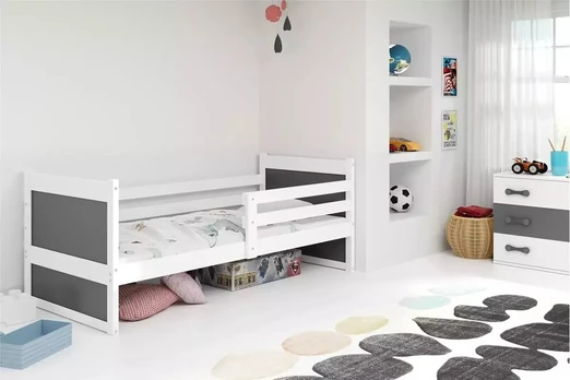 Vaikiška lova RICO 90x190, balta/pilka