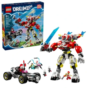 LEGO DREAMZzz 71497 Cooper's Tiger Mech and Zero's Hot Rod car