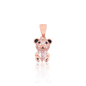 Sidabrinis pakabukas su cirkoniais ir emaliu „Bear“