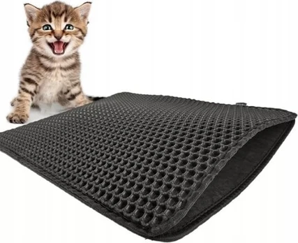DIAMENTIQ Cat mat juodas rectangle - cat litter tray mat - 40 x 50cm
